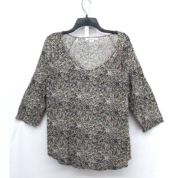 Liz Claiborne Shirt Womens Size XL Brown 3/4 Sleeve Pullover Rayon Blouse Top - Picture 1 of 5